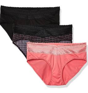 lot 14550 image: Warners Womens Blissful Benefits No Muffin 3 Pack Cotton Hipster Panties, Large 7