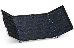 lot 14556 image: Bluetooth Keyboard Backlight, Bluetooth 5.1 Multi-Device Trifold