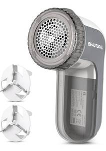lot 14561 image: BEAUTURAL Fabric Shaver and Lint Remover, Sweater Defuzzer with 2-Speeds, 2 Replaceable Stainless Steel Blades, Battery Operated