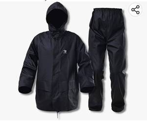 lot 26600 image: RainRider Rain Suits for Men Women Waterproof Heavy Duty Raincoat Fishing Rain Gear Jacket and Pants Hideaway Hood Medium
