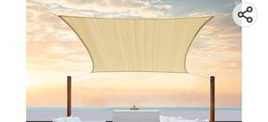 lot 26614 image: WJCWHH 18 x 18 Rectangle Sun Shade Sail Canopy, Patio Shade Cloth Outdoor Cover, UV Block Canopy for Patio Backyard Lawn Garden Outdoor Activities, Sand