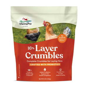 lot 26620 image: Manna Pro 16% Layer Crumbles Chicken Feed for Laying Hens Crafted with Probiotics 8 lbs