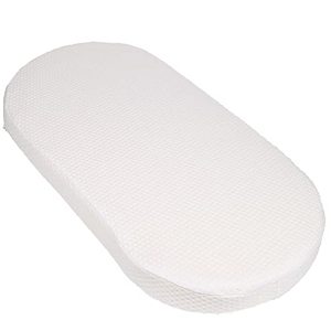lot 26628 image: Mecc ecoh Baby Bassinet Mattress with 100% Breathable Cover, Waterproof Linning Rattan Oval Bassinet Pad, Hypoallergenic, Non-Toxic, Safer, Hypoallergenic, for Moses Basket, 15 x 30 x 2