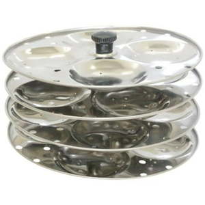 lot 26635 image: Tabakh Stainless Steel 4-Rack Idli Stand Makes 16 Idlis
