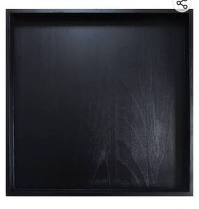 lot 26640 image: Gekko and Co. 24 x 24 Inches Large Ottoman Tray Black - Perfect as a Decorative Tray, Serving Tray, Coffee Table Tray or Wooden Tray for Zen Garde