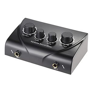 lot 26649 image: Btuty Karaoke Sound Mixer Dual Mic Inputs With Cable N-1 Black Color