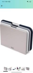 lot 31365 image: Plastic Cutting Board Set with Storage Stand 3 Different Sized Boards