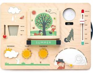 lot 31372 image: Tender Leaf Toys - Weather Watch - Educational Wooden Weatherboard for Kids - Perfect Climate Teaching Toy Station for Kids to Play and Learn for Age 3pp
