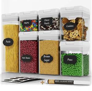 lot 31375 image: Chefs Path Airtight Food Containers with Easy Lock Lids - 7 PC BPA Free Plastic Containers for Kitchen Pantry Organization and Storage, Ideal for Cereal, Sugar & Dry Food - Accessories Included
