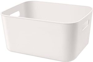 lot 31384 image: Amyup Set of 2 Plastic Storage Bins,10 x 8 x 5.5 Versatile Kitchen Pantry Organization and Storage,for Plastic Storage Container Under Bed,Under Sink Bathroom Organizer (2 Pack Medium, White)