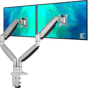 lot 31397 image: EleTab Dual Monitor Mount Stand Full Motion Swivel Gas Spring LCD Arm Fits for 2 Computer Screens 13 to 32 inches - Each Arm Holds up to 19.8 lbs