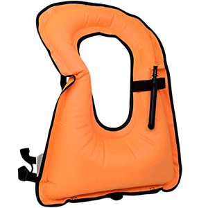 lot 31424 image: DOSURBAN Inflatable Snorkel Vest for Adults Kids Children, Adjustable Light Snorkeling Jackets Safety Vests for Diving, Snorkeling, Swimming, Surfing (Up to 200 lbs Loading)