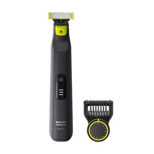 lot 14581 image: Philips Norelco OneBlade Pro Hybrid Electric Trimmer and Shaver, Black, 2 Piece, QP653070