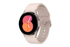 lot 14586 image: $$ SAMSUNG Galaxy Watch 5 40mm Bluetooth Smartwatch w Body, Health, Fitness and Sleep Tracker, Improved Battery, Sapphire Crystal Glass, Enhanced GPS Tracking, US Version, Pink Gold Bezel w Pink Band, Retail $279