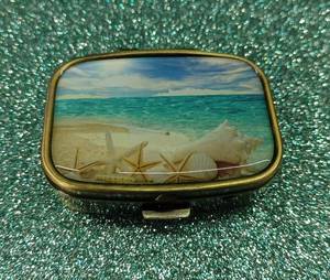 lot 14596 image: Brass Rectangular Pill Box, 2.25 x 1.5 x .5 inches