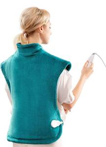 lot 14608 image: Large Heating Pad for Back and Shoulder, 24inx33in Heat Wrap with Fast-Heating and 4 Heat Settings, Green