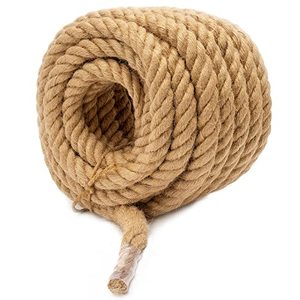 lot 20927 image: HomeBuddy Nautical Rope - 1 Inch Rope x 50 Feet Thick Rope, Jute Rope for Crafts Porch Swing, etc