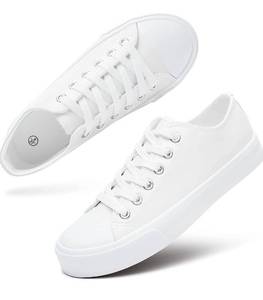 lot 20955 image: Womens White Sneakers Tennis Shoes PU Leather Size 9