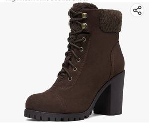 lot 26667 image: DREAM PAIRS Womens Lace up Boots Chunky High Heel Ankle Booties Shoes Size 11