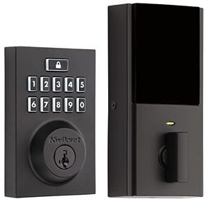 lot 26682 image: Kwikset CP913CNT-514S Kwikset 913CNT-S SmartCode Contemporary Single Cylinder Touchpad Electronic Deadbolt