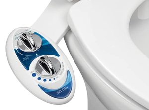 lot 26692 image: LUXE Bidet NEO 120 - Self Cleaning Nozzle - Fresh Water Non-Electric Bidet Toilet Attachment (Blue)