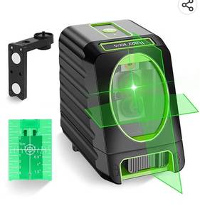 lot 26702 image: Self-leveling Laser Level - Huepar Box-1G 150ft45m Outdoor Green Cross Line Laser Level with Vertical Beam Spread Covers of 150°, Selectable Laser Lines, 360° Magnetic Base and Battery Included