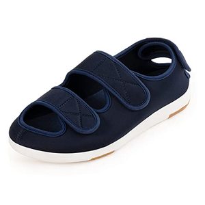 lot 26707 image: RockDove Mens 3-Strap Adjustable Diabetic Slipper, Size 11 US Men, Navy BLue