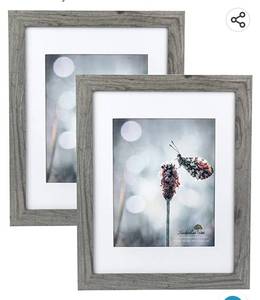 lot 26710 image: Scholartree Grey 11x14 Picture Frame set of 2 ,Display 11x14 without Mat or 8x10 with