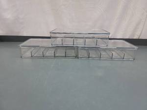 lot 26720 image: Clear Plastic Organizer 11x7x3 w Hinged Lid, Stackable Storage Box