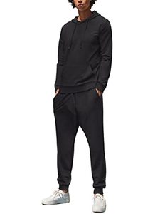 lot 26725 image: COOFANDY Mens Jogging Suits for Men Set Running Sweatsuits 2 Piece Casual Tracksuits Sets Workout Sports Jacket and Pants Black, M