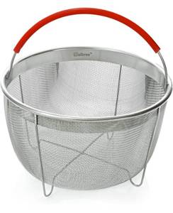 lot 31458 image: Original Salbree Steamer Basket for 6 quart Instant Pot Accessories, Stainless Steel Strainer and Insert fits IP Insta Pot, Instapot 6 qt, Other Pressure Cookers and Pots, Premium Silicone Handle