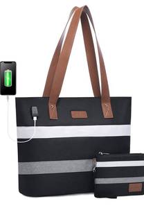 lot 31487 image: LOVEVOOK Laptop Shoulder Work Tote Bag for Women,Lightweight Casual School Bag Fits 15.6 In Laptop Handbag Purse 2pcset