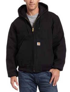 lot 31501 image: CarharttMenLoose Fit Firm Duck Insulated Flannel-Lined Active Jacket Black-Medium