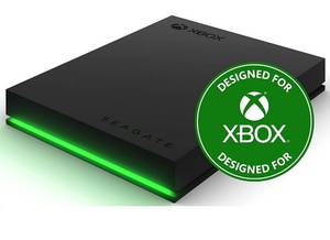 lot 4130 image: Seagate Game Drive for Xbox 2TB External Hard Drive Portable HDD - USB 3.2 Gen 1, Black with built-in green LED bar , Xbox Certified