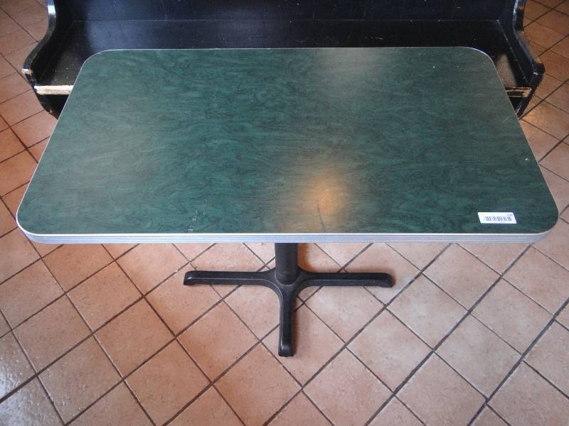 lot 108 image: Rectangle Dining Table wBlack metal base