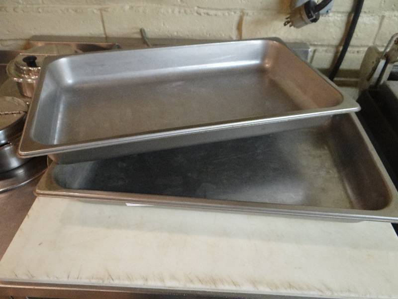 lot 193 image: 2 - Full Size Bakers & Chefs 8 12 Qt. Stainless Steel FoodSteam Pans.
