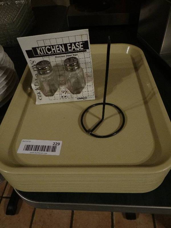 lot 229 image: 15 Plastic Trays, New Set of SP Shakers, & Ticket Spike.