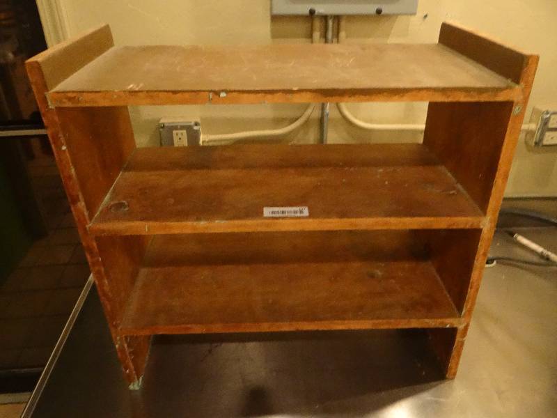 lot 237 image: Small Vintage Wood Shelf Unit.