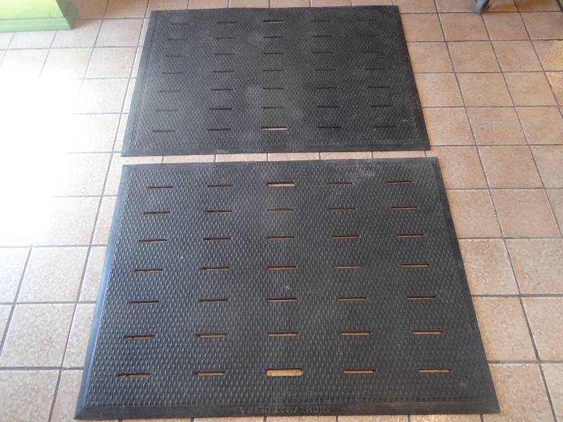 lot 240 image: Lot of 2 Black Rubber Fatigue Mats.