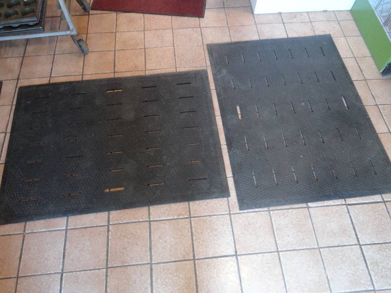 lot 241 image: Lot of 2 Black Rubber Fatigue Mats.