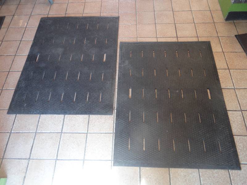 lot 242 image: Lot of 2 Black Rubber Fatigue Mats.