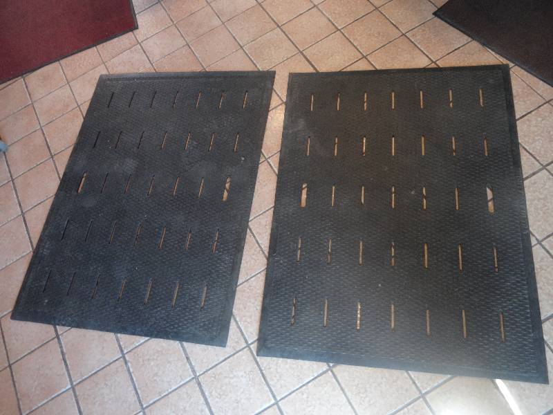 lot 243 image: Lot of 2 Black Rubber Fatigue Mats.