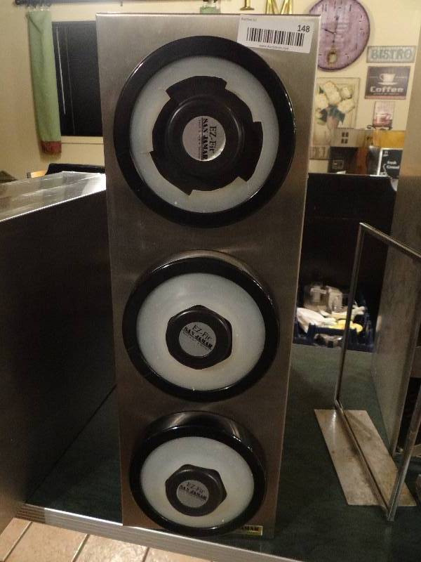 lot 148 image: San Jamar - EZ Fit - Stainless Steel PaperPlasticFoam Cup Dispenser