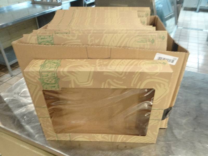 lot 155 image: Box of 54 - 16x12x2.5 Kraft Bakery CartonsBoxes