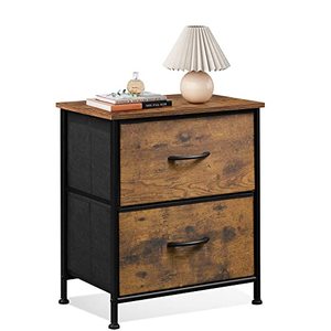 lot 25070 image: WLIVE Nightstand, 2 Drawer Dresser for Bedroom, Small Dresser with 2 Drawers, Bedside Furniture, Night Stand, End Table. Not Complete. (Hardware not Included)