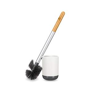 lot 25078 image: Full Circle Scrub Queen �� Bathroom Toilet Brush with White Ceramic Holder �� Toilet Cleaning Scrubber with Long Handle and Replaceable Head