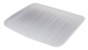 lot 25082 image: Rubbermaid 18 in. L x 14.7 in. W x 1.3 in. H Clear Plastic Dish Drainer
