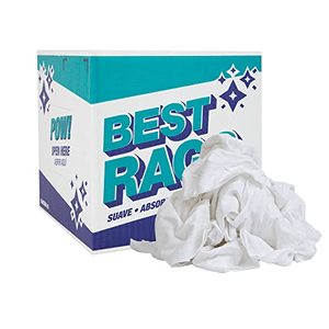 lot 25093 image: Arkwright White Knit Cleaning Rags - Premium T-Shirt Absorbent Quick Dry Multipurpose Cotton Dish Towel. 5lb box