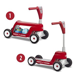 lot 25113 image: Radio Flyer Scoot 2 Scooter, Toddler Scooter or Ride on, Ages 1-4,Red, NOT FULLY INSPECTED