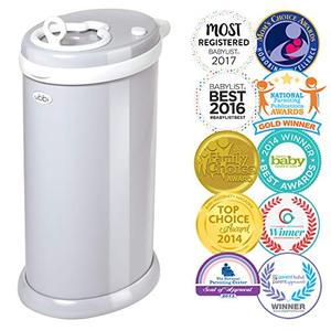 lot 25119 image: Ubbi Steel Odor Locking Diaper Pail, Gray